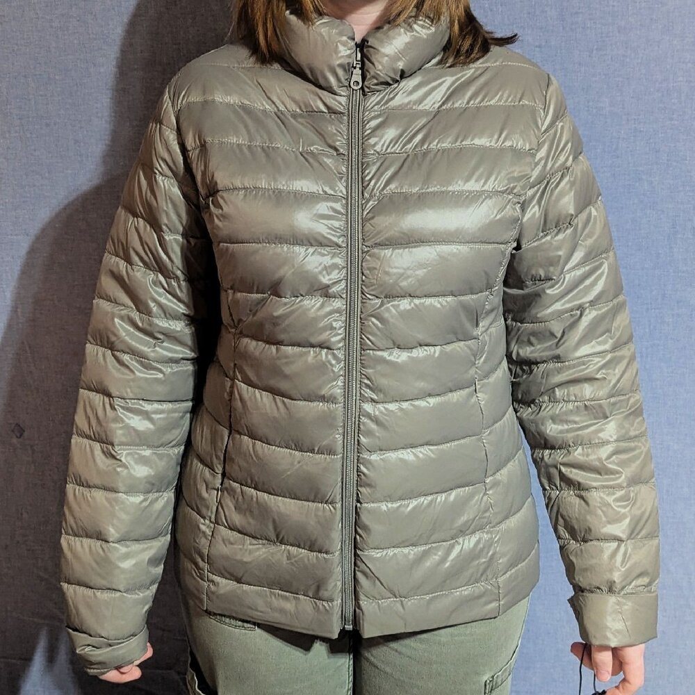 Nuage Sport Metallic Silver Down Puffer Jacket – Women’s M – NWT